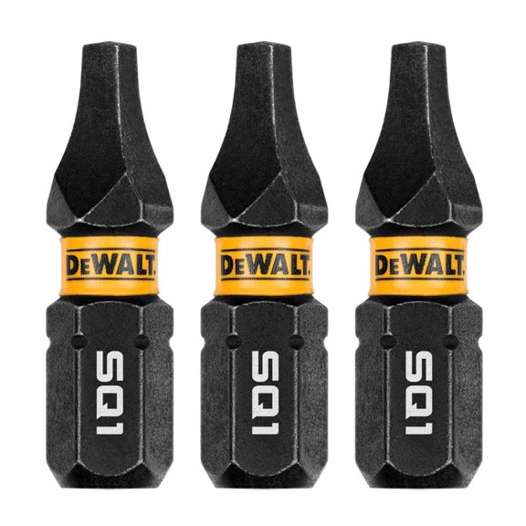 DeWalt FlexTorq Square #1 X 1 in. L Impact Driver Bit Set Steel 3 pc