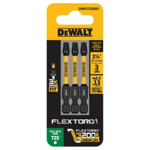 DeWalt FlexTorq Torx T25 X 2.25 in. L Drill and Driver Bit Set Steel
