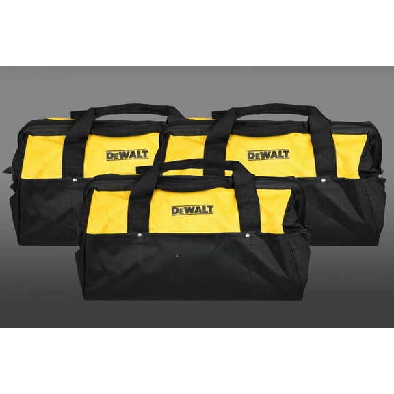 DeWalt Heavy Duty Tool Bag for Power Tools 18inch Bag Yellow and Black 3 Pack