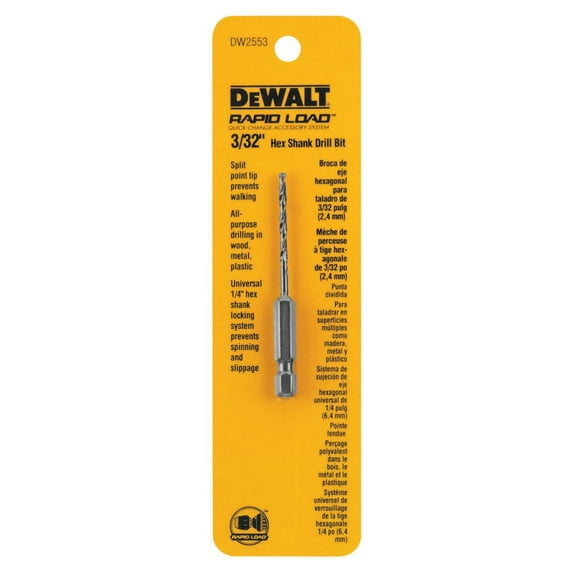 DEWALT ACCESSORIES 3/32-In. Hex Shank Drill Bit DW2553
