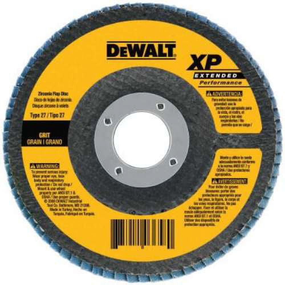 DeWalt T27 HP Flap Disc, 4 1/2", 40 Grit, 5/8 Arb, 13300rpm, 10/CA (115-DW8356)