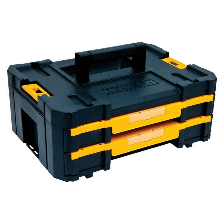 DeWalt TSTAK 17 in. Plastic Double Shallow Drawers Tool Box 12 in