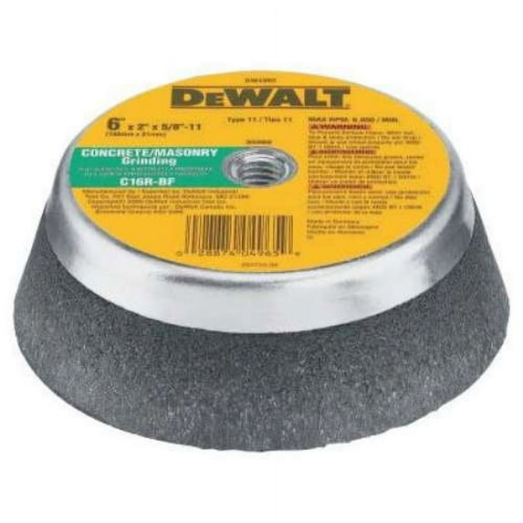 DeWalt Type 11 Cub Wheel, 6", C16R Grit, 6000 RPM, 10/BX (115-DW4965)