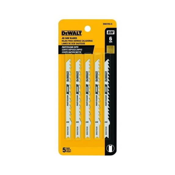 DeWalt U Shank Wood Cutting Jig Saw Blades, 4 in, 8 TPI - 25 CT (115-DW3705-5)