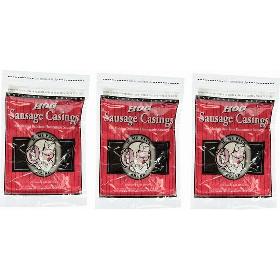 DeWied Natural Hog Casings 8 oz - Home Pack Size - 3 Bags