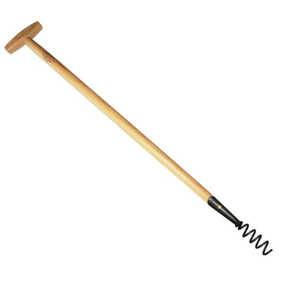 DeWit Corkscrew Weeder Long Handle, Removes Entire Root with Boron Steel and Ash Wood Handle, 40 inches long