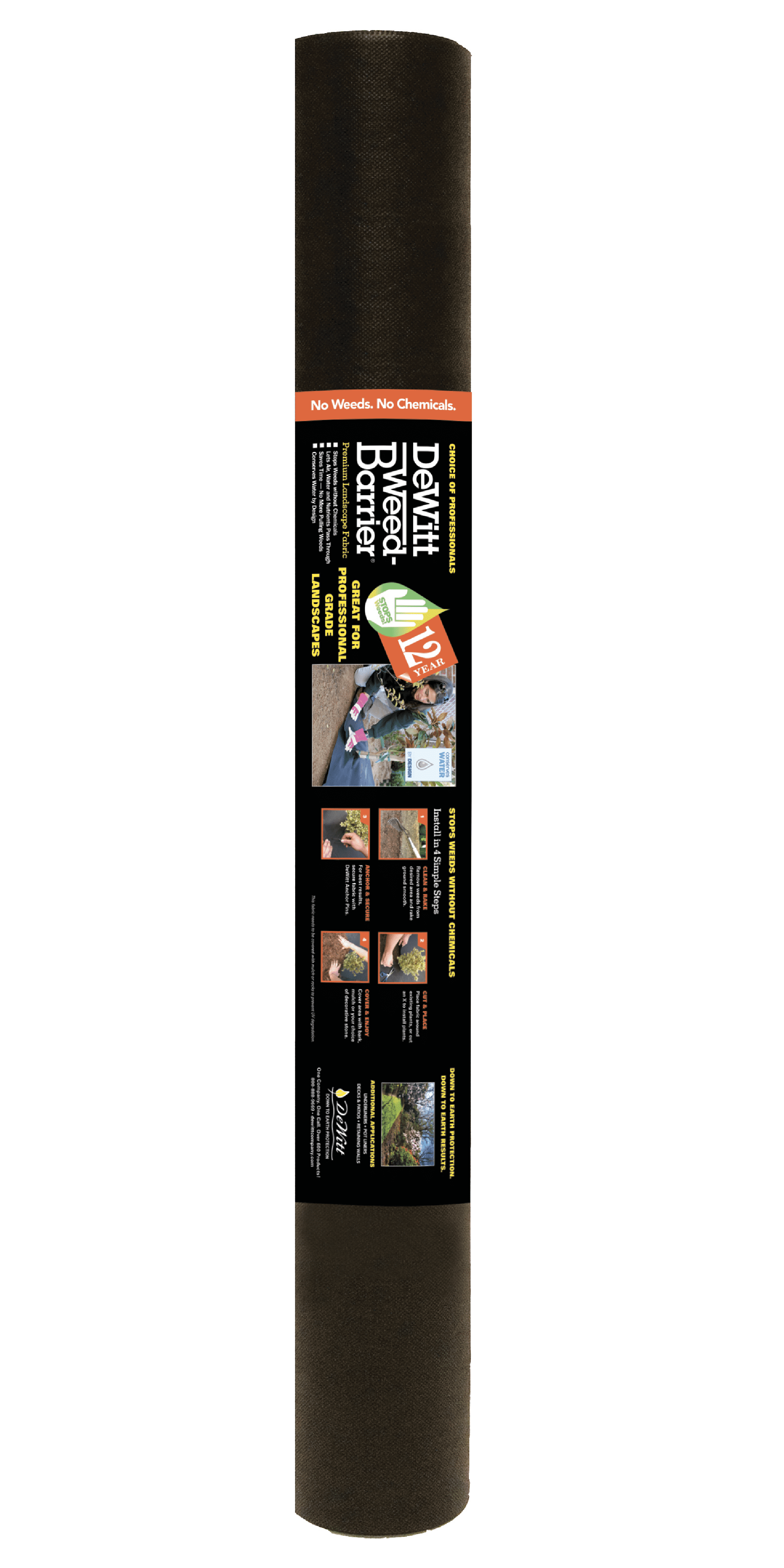 DeWitt 12-Year Black Nonwoven Landscape Fabric Weed Barrier