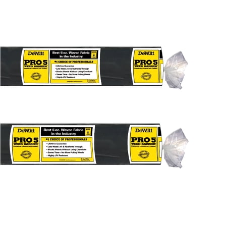 DeWitt Pro-5 Weed Barrier Fabric 5 oz, Heavy-Duty Woven Weed Control, 3x250 & 4x250 Feet