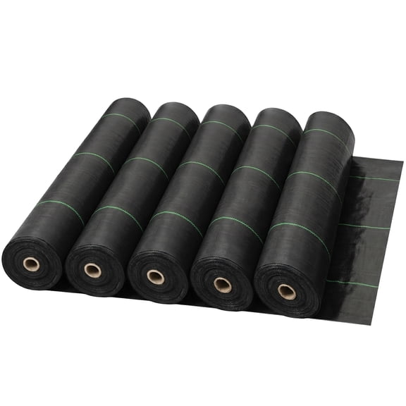DeWitt 5 Pack Earthmat Woven 4' x 100' Ground Cover, Weed Control Foldable Garden Mat