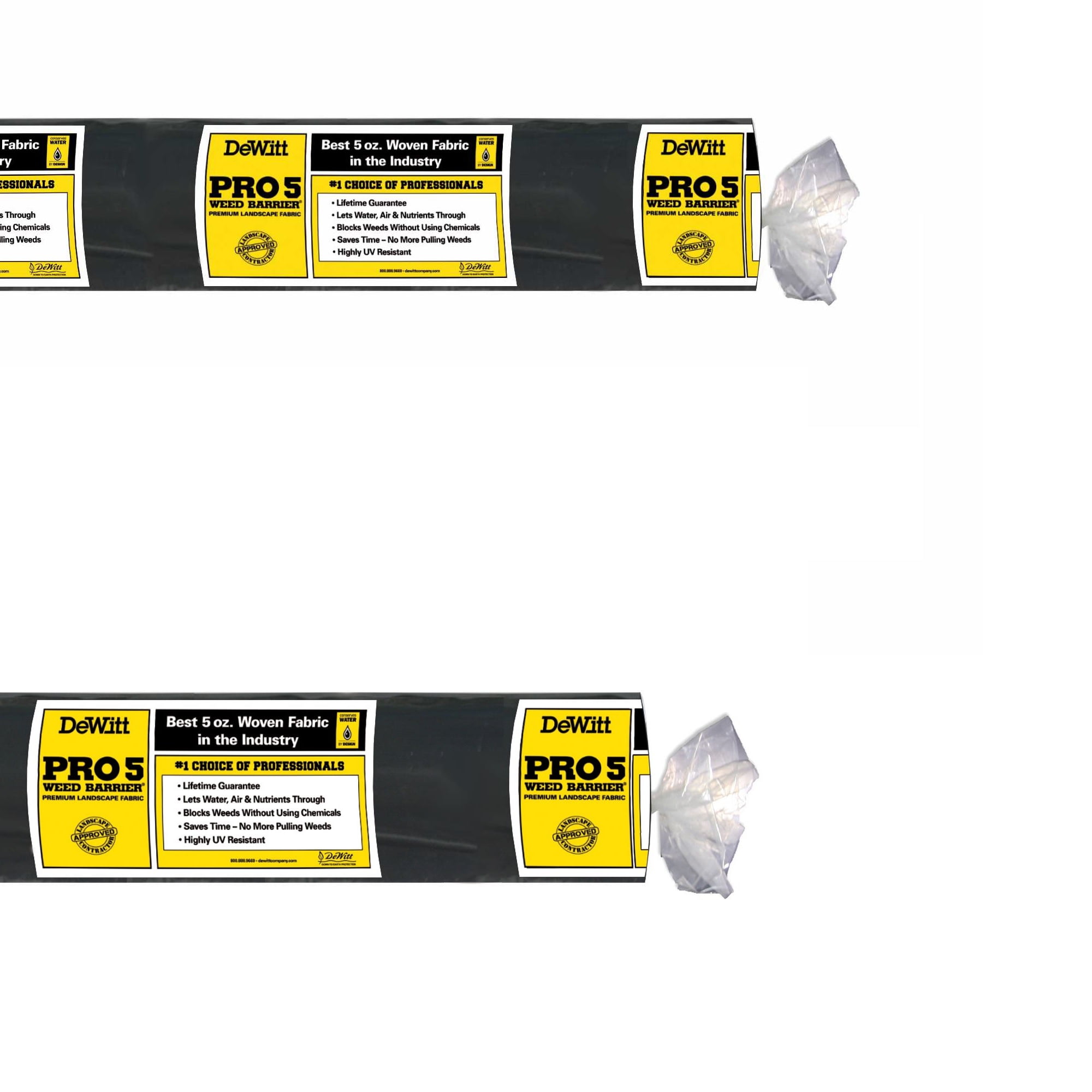 DeWitt Pro-5 Weed Barrier Fabric 5 oz, Heavy-Duty Woven Weed Control, 4x250 & 6x250 Feet