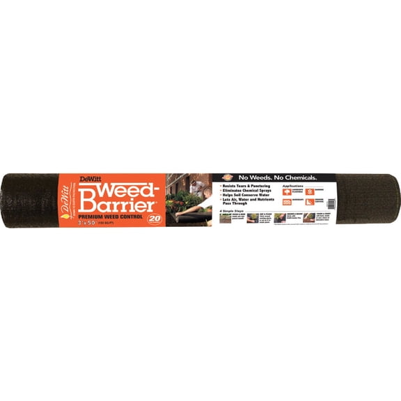 DeWitt Premium Weed Control Fabric - 20 Year Garden Weed Cloth - 3' x 50' Residential Use, Standard Application