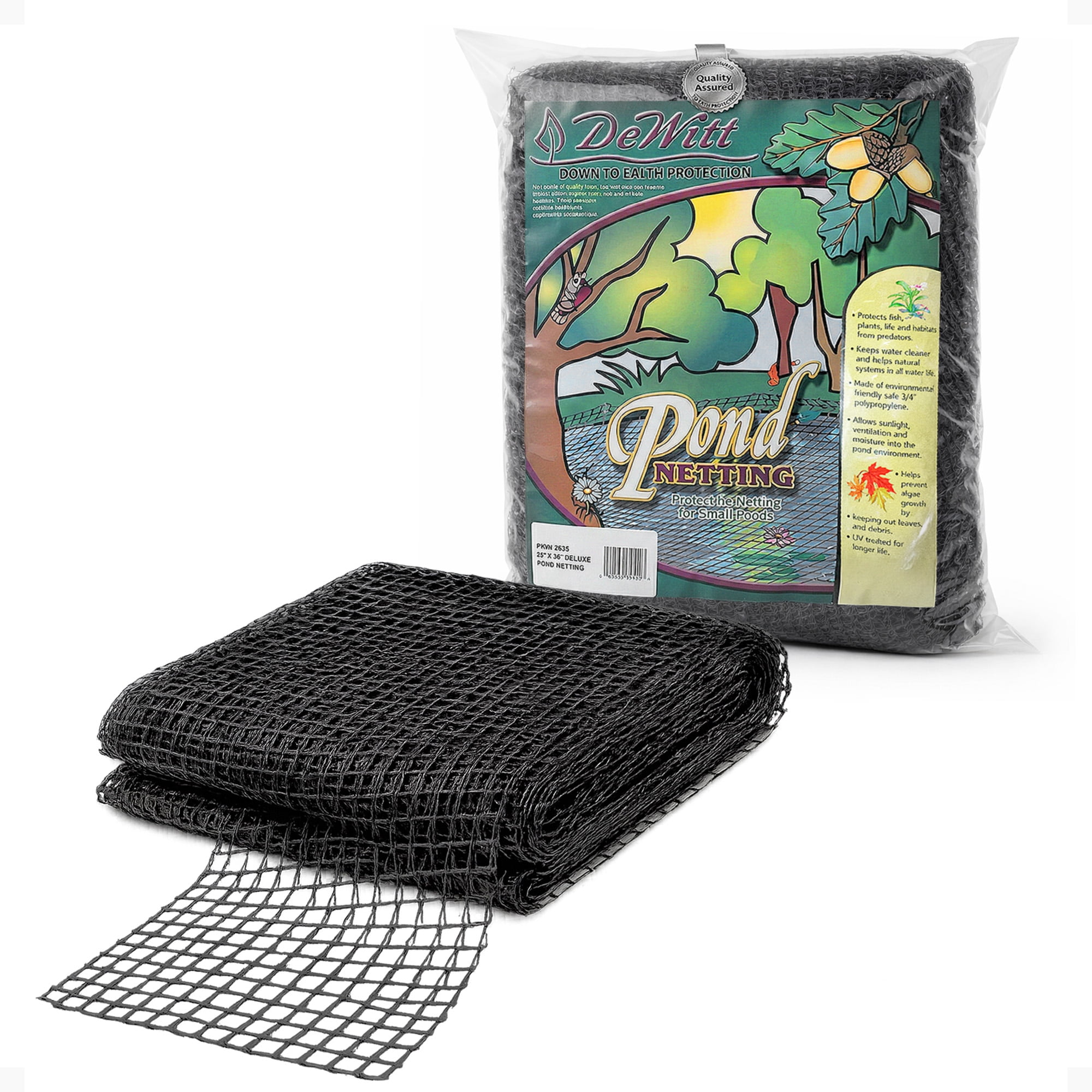 DeWitt Deluxe Heavy Duty Mesh Koi Pond Net, 30 x 20 Ft, Black, Protects Fish  and Prevents Leaves - Walmart.com