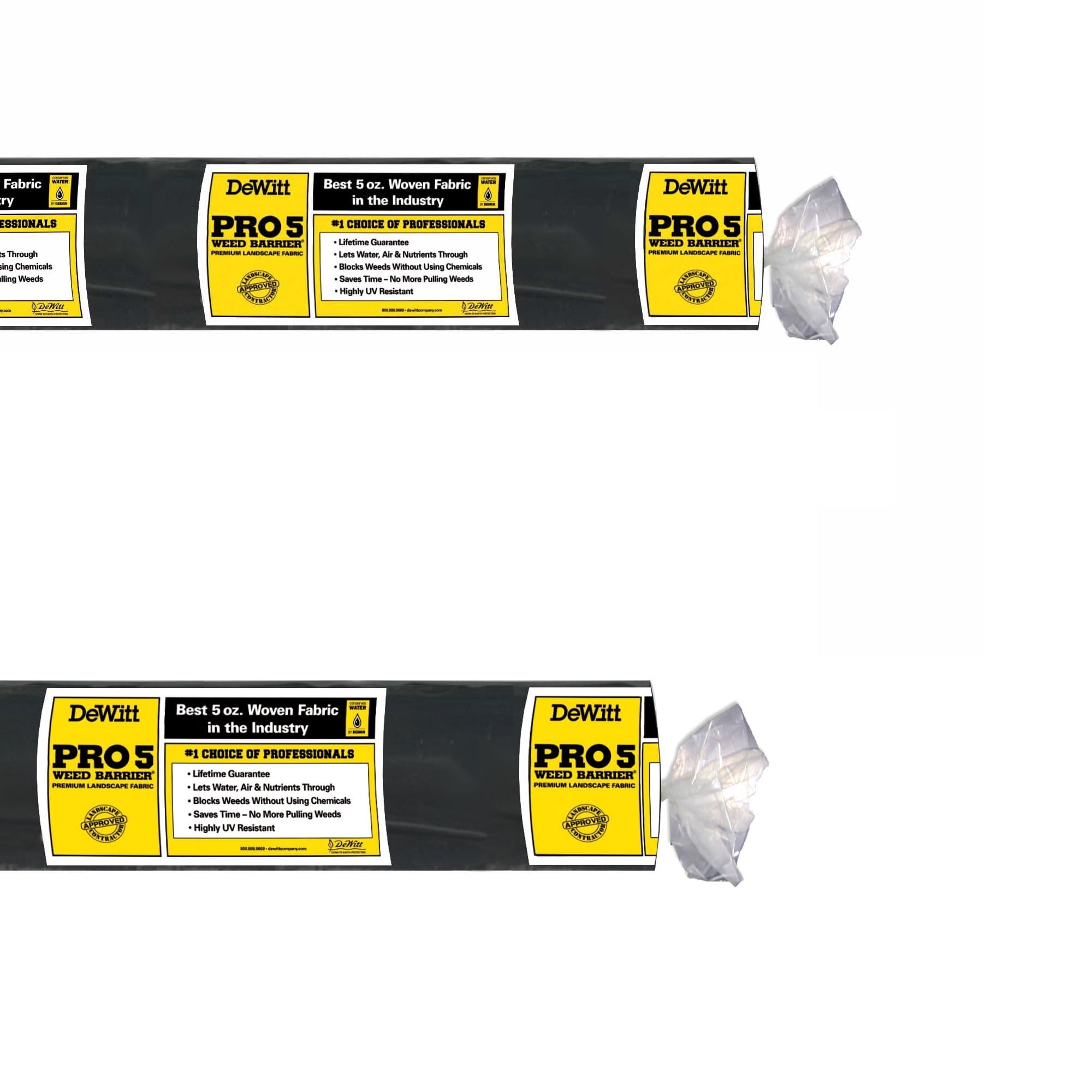 DeWitt Pro-5 Weed Barrier Fabric 5 oz, Heavy-Duty Woven Weed Control, 4x250 & 5x250 Feet