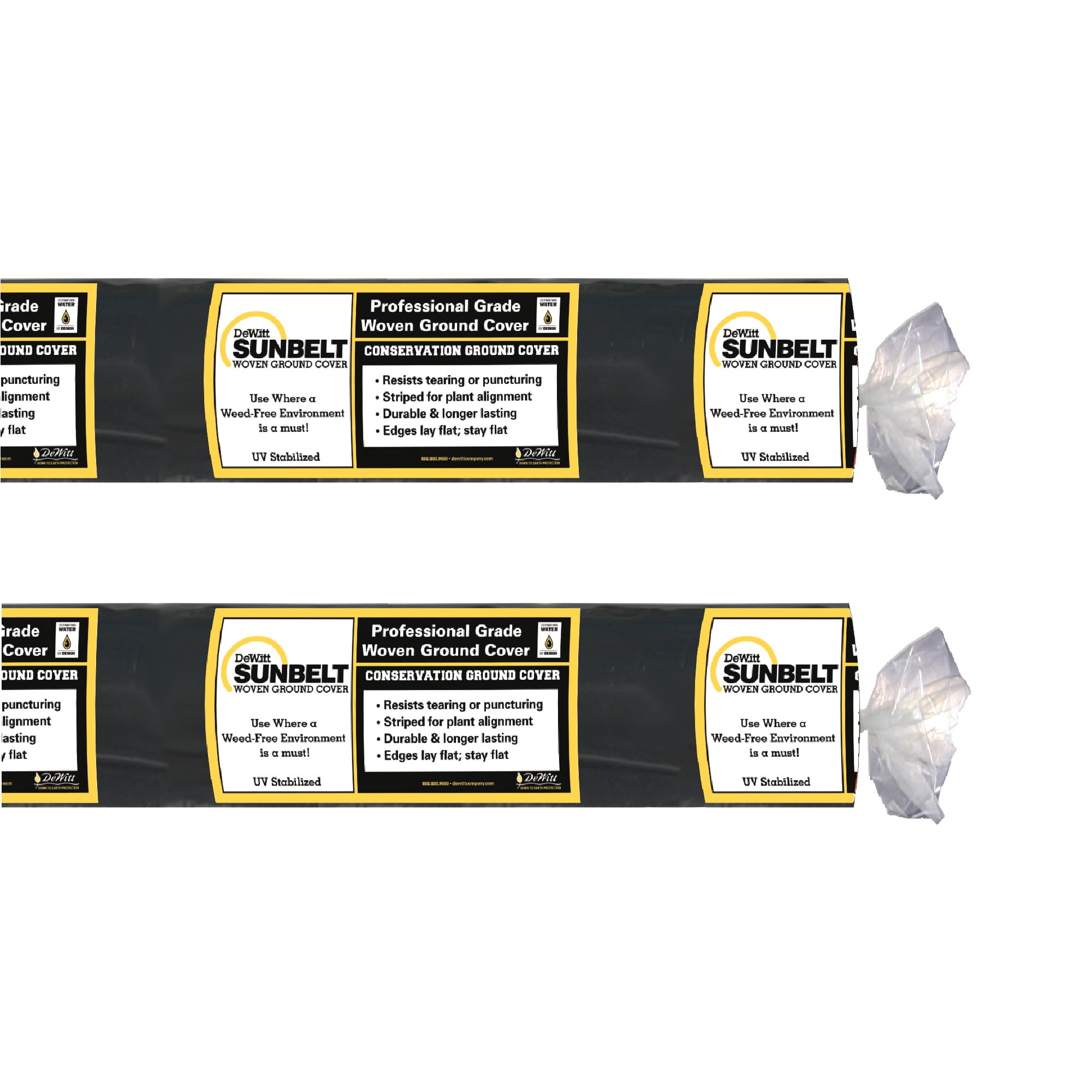 DeWitt Sunbelt Weed Barrier Fabric 3.2 oz, Heavy-Duty Ground Cover, 6x300 & 4x300 Feet