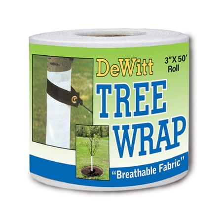 DeWitt TW3W Tree Wrap, 50 ft L, 3 in W, Polypropylene