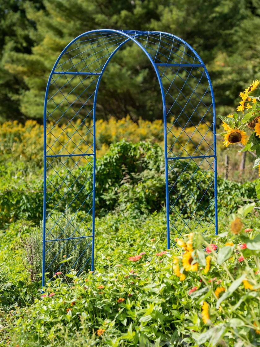 Royal Blue Powder-Coated Steel Garden Arch Trellis