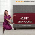 thumbnail image 1 of DeaLuxe Bedding 16” Twin Size Extra Deep Microfiber Fitted Single Sheet - Best Fits Boys / Girls Mattresses Burgundy (Pomegranate), 1 of 8