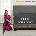 thumbnail image 1 of DeaLuxe Perfect Fit Collection 16” Deep Pocket 1-Piece Only Dark Grey Solid Fitted Sheet, King – Super Soft Easy Care and Hold Tight, 1 of 5