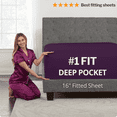 thumbnail image 1 of DeaLuxe Perfect Fit Collection 16” Deep Pocket 1-Piece Only Purple Solid Fitted Sheet, King – Super Soft Easy Care and Hold Tight, 1 of 5