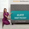 thumbnail image 1 of DeaLuxe Bedding 21” Queen Size Deep Pocket Fitted Sheet Only - Queen XL Sheets for Thick Mattress Pillow Top Air Mattress 18-20 Inch - Teal (Blue/Green), 1 of 8