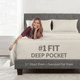 thumbnail image 1 of DeaLuxe Bedding 21” Twin XL - Extra Deep Pocket Sheets - Super And Ultra Deep Bed Sheets - For Deep Mattress -3 Piece Bed Sheet Set - Easily Fits Deep Mattress - Light Beige Cream, 1 of 8