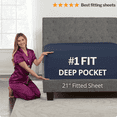 thumbnail image 1 of DeaLuxe Bedding 21” XL Twin Deep Pocket Fitted Sheet Only - 1 Pack Deep Adjustable Bed Sheet - Navy Dark Blue, 1 of 8