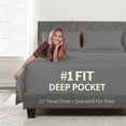 thumbnail image 1 of DeaLuxe 4-Piece Extra Deep Pocket Sheets Bedding Set, 21”, California King, Gray, 1 of 9