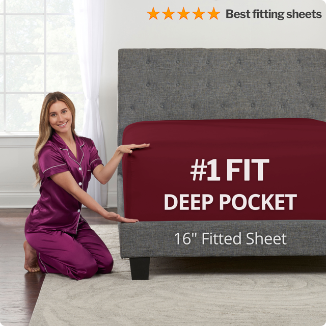 DeaLuxe Bedding Extra Deep 16” Twin XL Fitted Sheet 1 piece Only