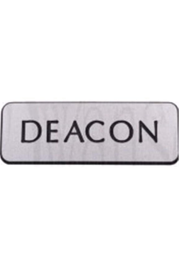 Deacon Contemporary Badge, Silver & Black - Pin Back