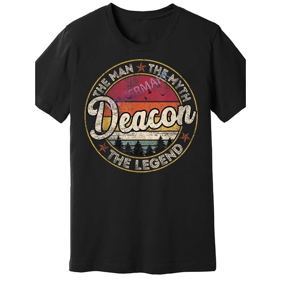 Deacon The Man The Myth The Legend Personalized Name 729020 funny Men'S Short Sleeve T-shirt black AM