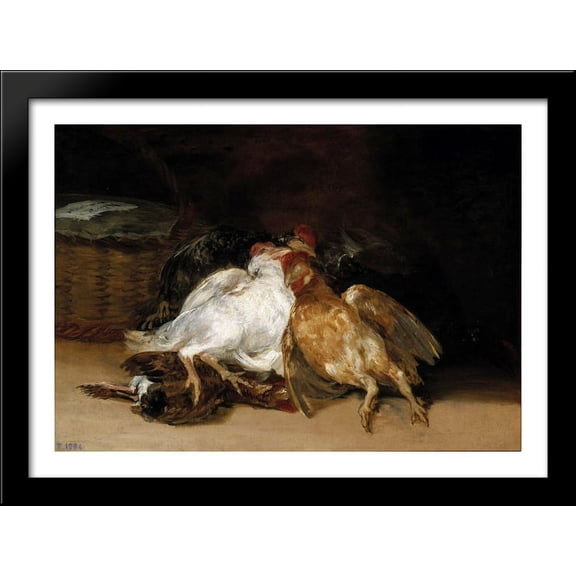 Dead Birds 38x28 Large Black Wood Framed Print Art by Francisco Goya