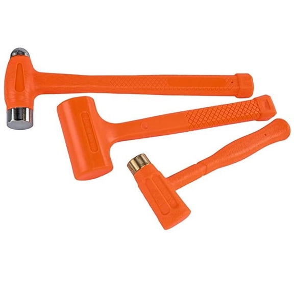 Dead-Blow Hammer Set Shot Filled 3 Piece Set Brass, Ball Peen, Dead Blow - Code Auto Tool and Restoration Supply