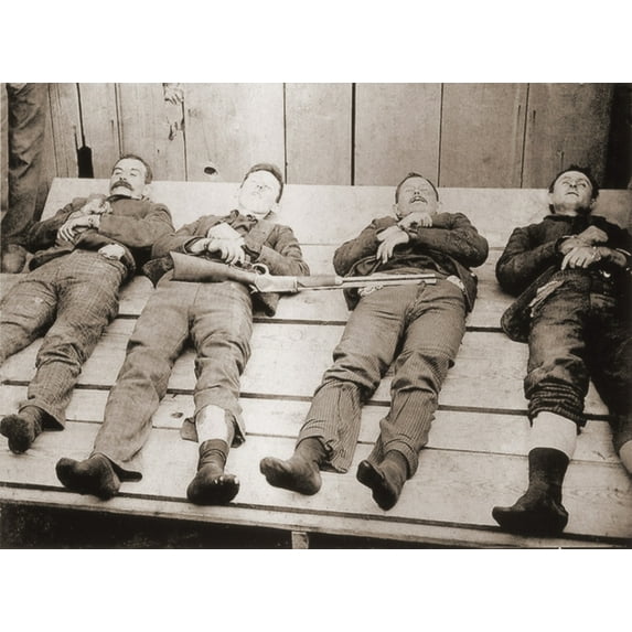 Dead Bodies Of Four Members Of The Dalton Gang Bill Powers History (36 x 24)