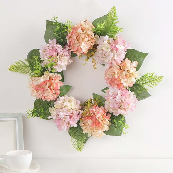 Dead Branch Hydrangea Wreath Vibrant Floral Leaf Combination Realistic Texture Multi Scene Use Ornament for Home Door Wedding Banquet Display Window Holiday Decoration Prop Interior Decor
