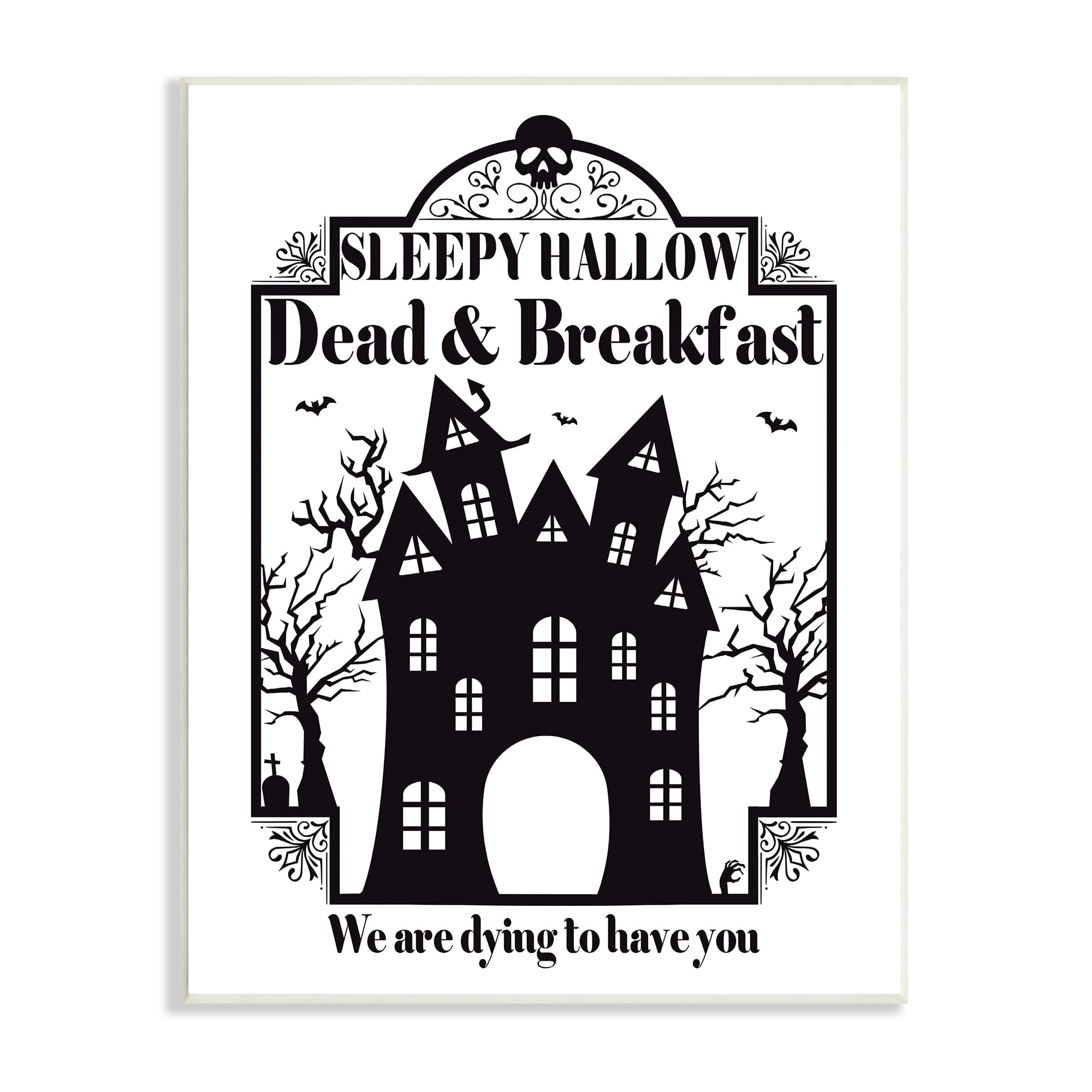 Dead & Breakfast Spooky Haunted House Imagery Sign Holiday Graphic Art Unframed Art Print Wall Art