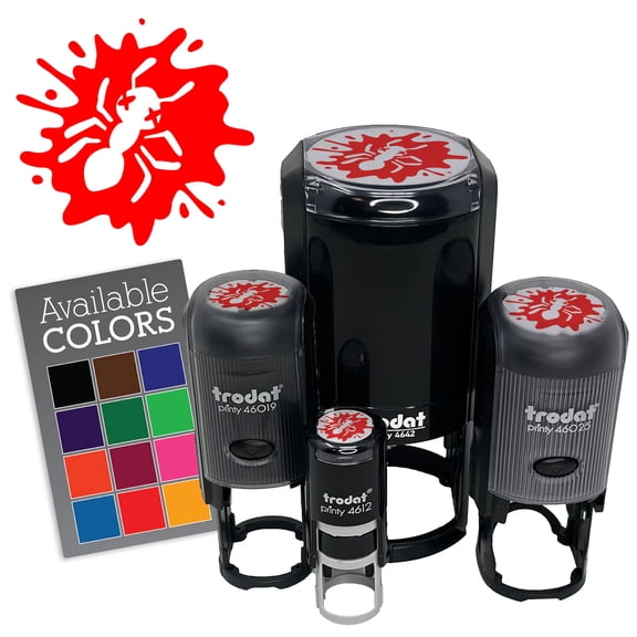 Dead Bug Squished Splatter Ant Insect Self-Inking Rubber Stamp for Stamping Ink Stamper Crafting Planners - 1/2 Inch Mini - Dry Pad (No Ink)