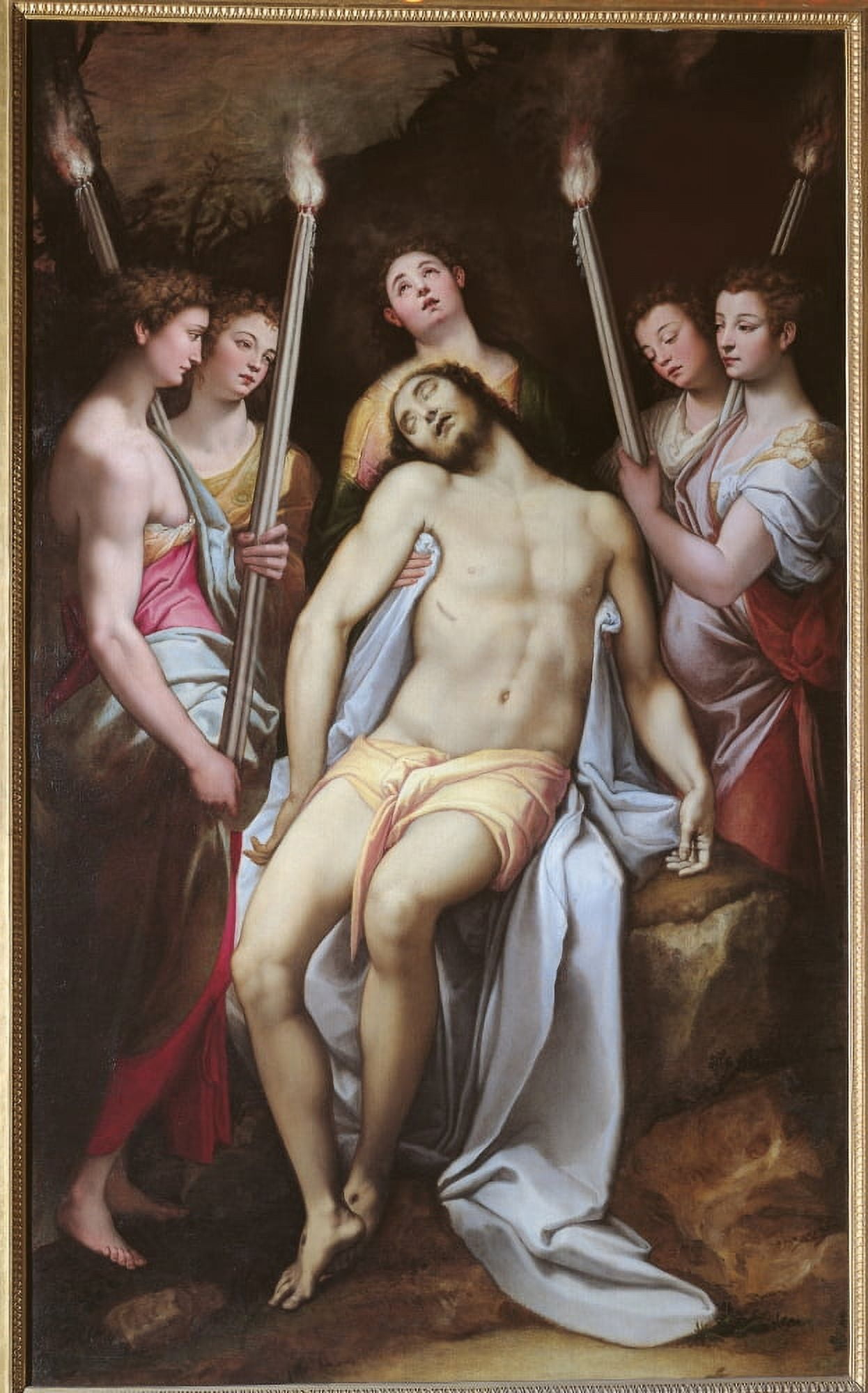 Dead Christ And Angels Canvas Art - (18 x 24)