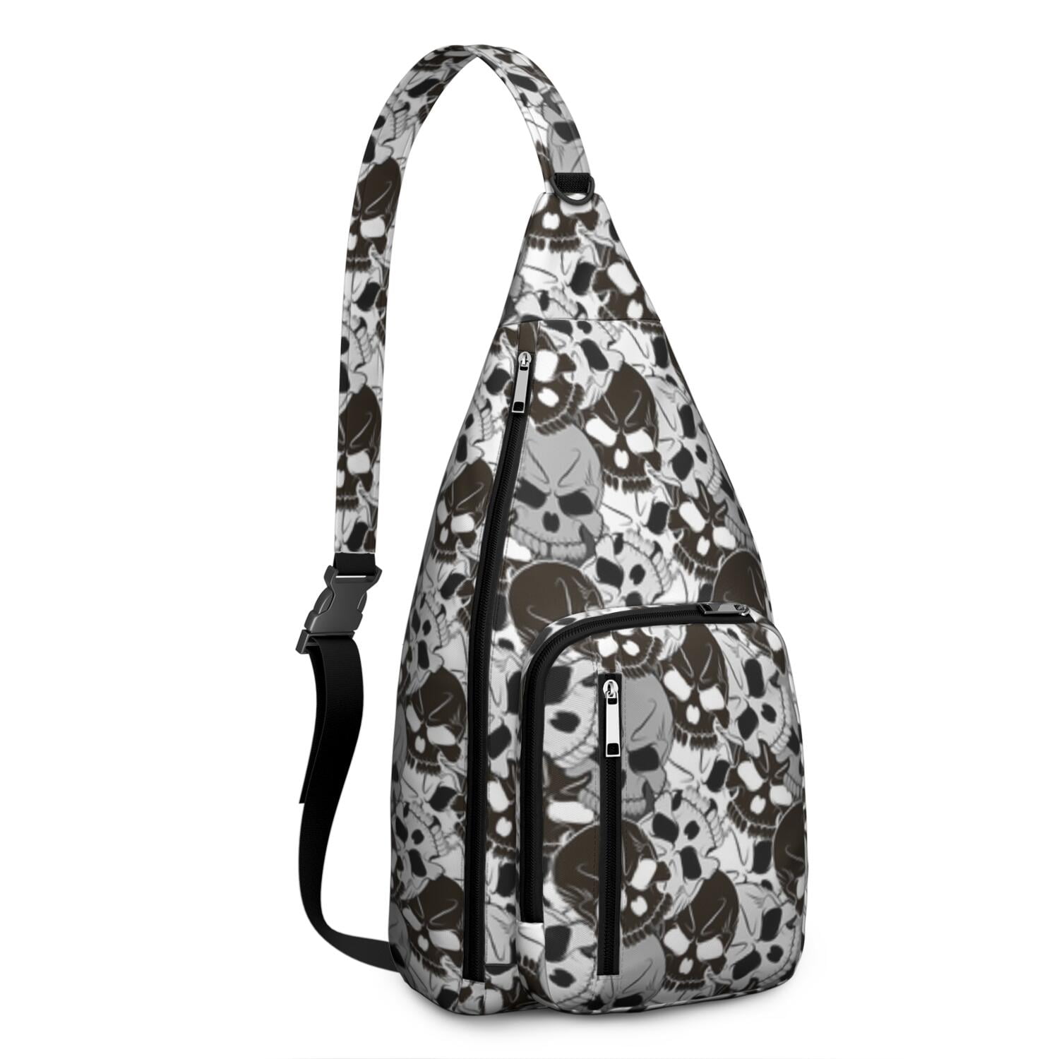 "Dead Day Inspired Crossbody Bag, Mexican Skull & Butterfly Print Shoulder Pack, Lightweight Durable Sling Bag for Men, Water-resistant Tactical Chest Bag with Retro Design"