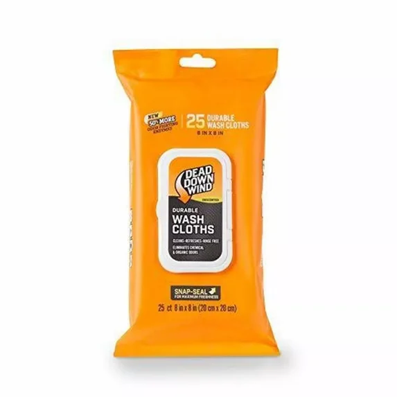 Dead Down Wind Field Wash Cloths Value Pack 25 Count 8" X 8" Unscented - 1355