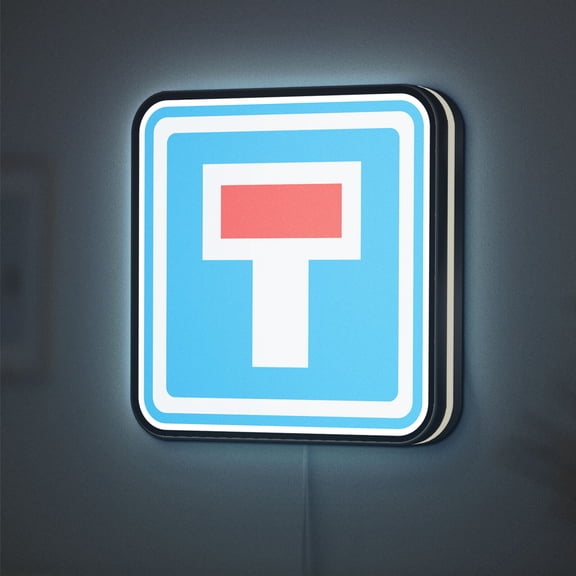 Dead End 3D Novelty Light Box, No Entry Road Sign Decor for Home or Themed Spaces (Width 16 inch, 40cm)