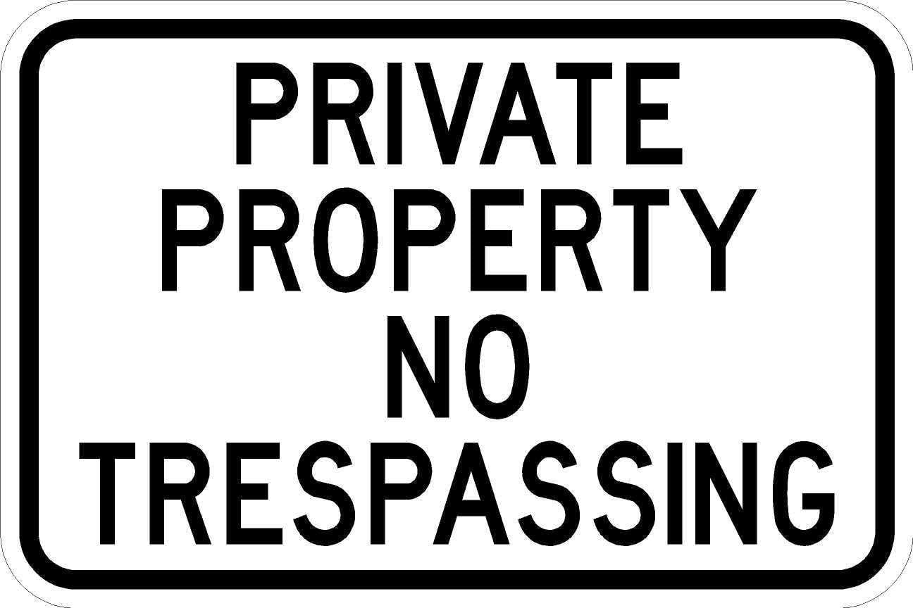 Dead End Private Property No Trespassing Sign - 12 x 18 Warning Sign. A ...