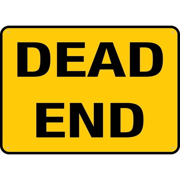 Dead End Sign For House Door Office Business Yard,Metal Aluminum Rust Free Sign - 12"" X 8"", Pre-Drilled Holes, Weather Resistant