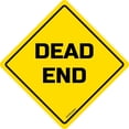 thumbnail image 1 of Dead End Sign Funny Novelty Metal Tin Sign for Bar Club Country Home Coffee Shop Indoor& Outdoor Decor Yellow Street Sign 12X12inch, 1 of 5