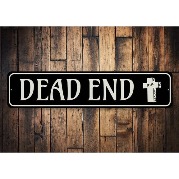 Dead End Sign Rest In Peace Signs Dead End Halloween Halloween Sign Scary Halloween Sign Halloween Decor - Scary Sign - Size: 16 x 4 Inches