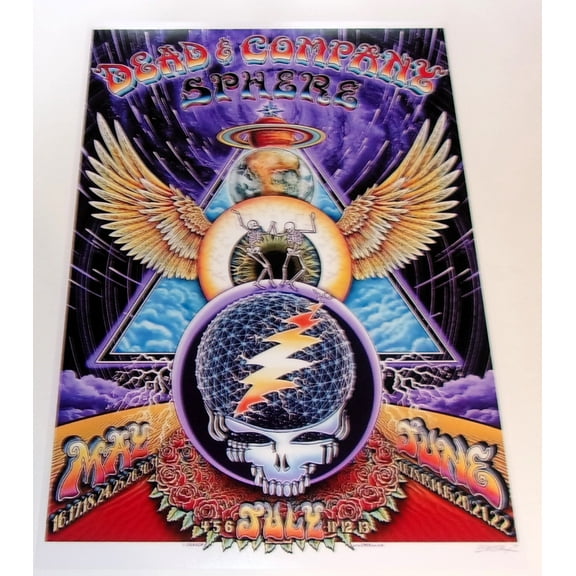 Dead FOREVER - Dead & Co. Grateful Dead Bob Weir SPHERE 2024 Poster - 19" x 13"