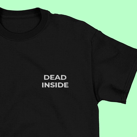 Dead Inside Gothic Embroidered T-shirt