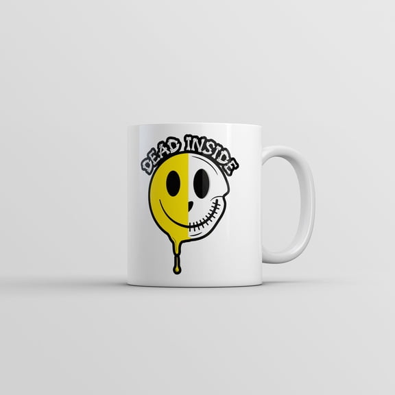 Dead Inside Mug Funny Creepy Skeleton Smile Novelty Coffee Cup