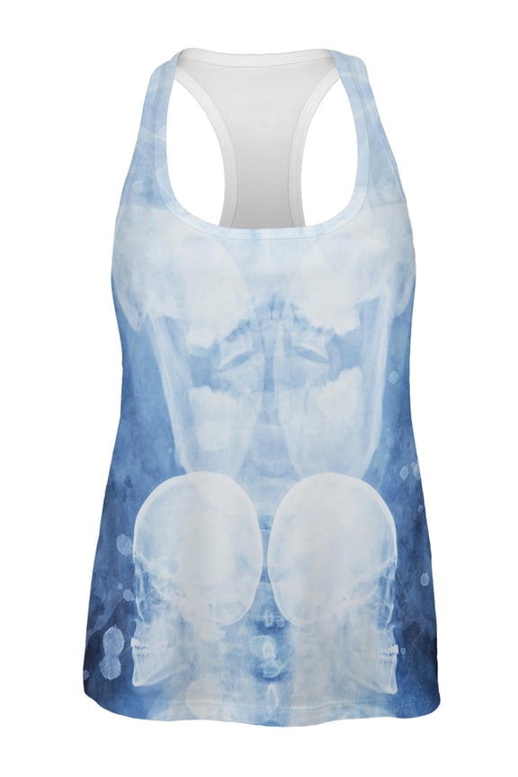 Dead Inside Skull X-Ray Splatter All Over Womens Work Out Tank Top Multi MD