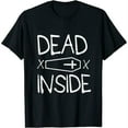 thumbnail image 1 of Dead Inside Traditional Coffin Design with Cross Funny T Shirt Black L, 1 of 5
