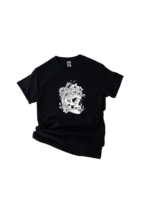 Dead Inside but Caffeinated Skeleton Flower Coffee Addict T-Shirt , Hoodie , Sweatshirt, for men & women, up to size 5XL.
